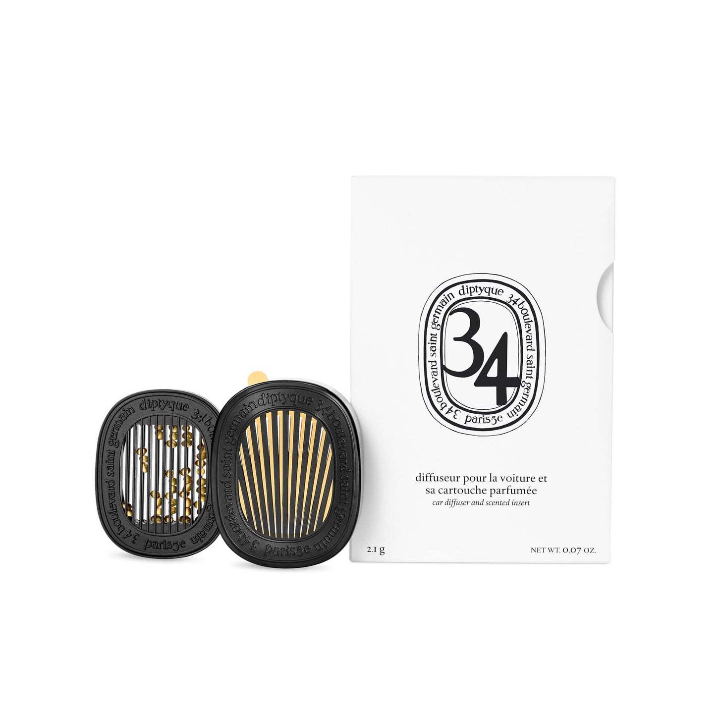 Diptyque 34 Boulevard Saint Germain Car Fragrance Diffuser & Refill Insert Set